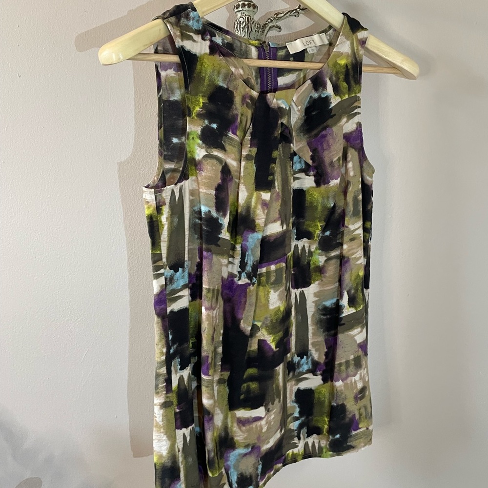 LOFT Abstract High Neck Tank Top Small